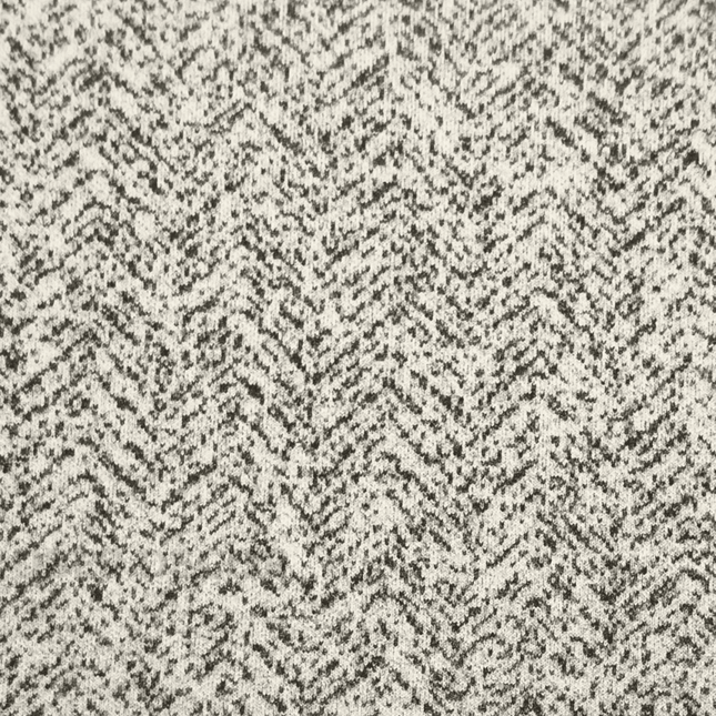 Singapora - Textured Suede Upholstery Fabric - Black & Ivory Herringbone