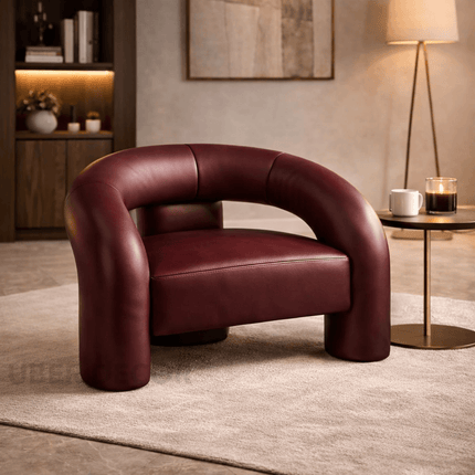 Zagora Nordic Accent Chair – Minimalist Wood-Framed Puff Seat for Living Room, Bedroom, Balcony & Reception Spaces