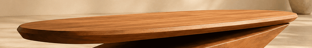 Colorado Wabi-Sabi River Japandi Coffee Table – Sculptural Geometric Solid Wood Center Table for Contemporary Living Rooms