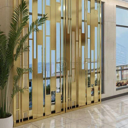 Refined Metal Partition Room Screen Room Divider - Custom Metal Partitions in Stainless Steel