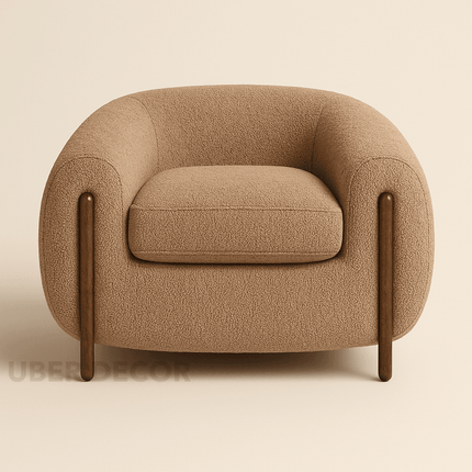Tayra Accent Chair- Cute Oversized Upholstered Barrel Chair with Extra Depth and Height Seating