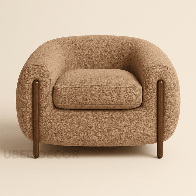Tayra Accent Chair- Cute Oversized Upholstered Barrel Chair with Extra Depth and Height Seating
