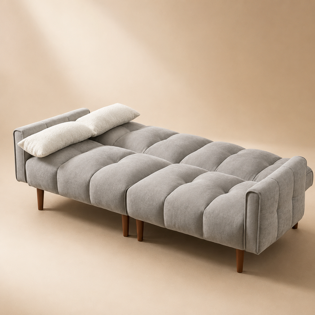 Dubai 81" Futon Sofa Bed - Oversized Convertible Tufted Futon Couch Bed for Living Room