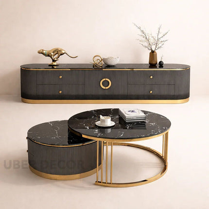 Auralis Ring – Luxury TV Cabinet, European Inspired Fluted Console