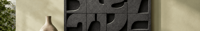 Shadow Grid Rhythm Japandi Wall Art – Textured Geometric Sculpture for Modern Living Rooms & Entryways