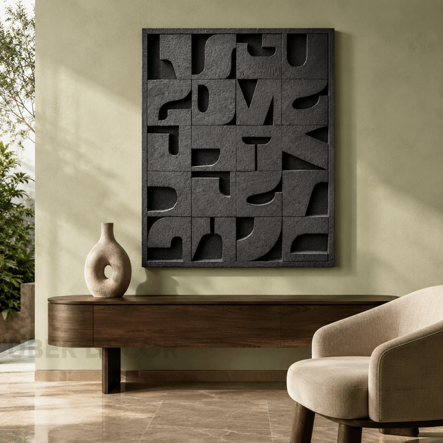 Shadow Grid Rhythm Japandi Wall Art - product image 1