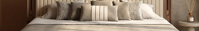 SheeshamNest Contemporary Modern Upholstered Platform Customisable Bed for Minimalist Bedroom