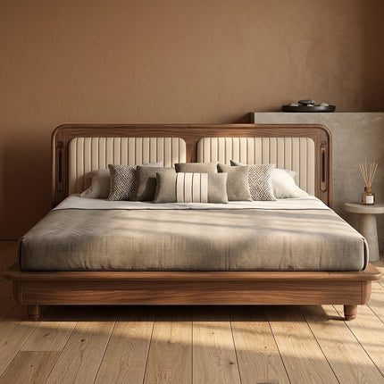 SheeshamNest Contemporary Modern Upholstered Platform Customisable Bed for Minimalist Bedroom