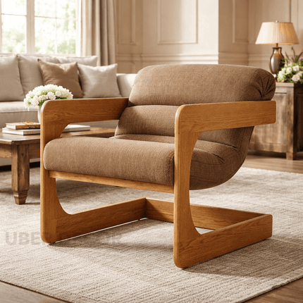 AXEL – Handcrafted Wooden Accent Chair for Living Room & Lounge Spaces