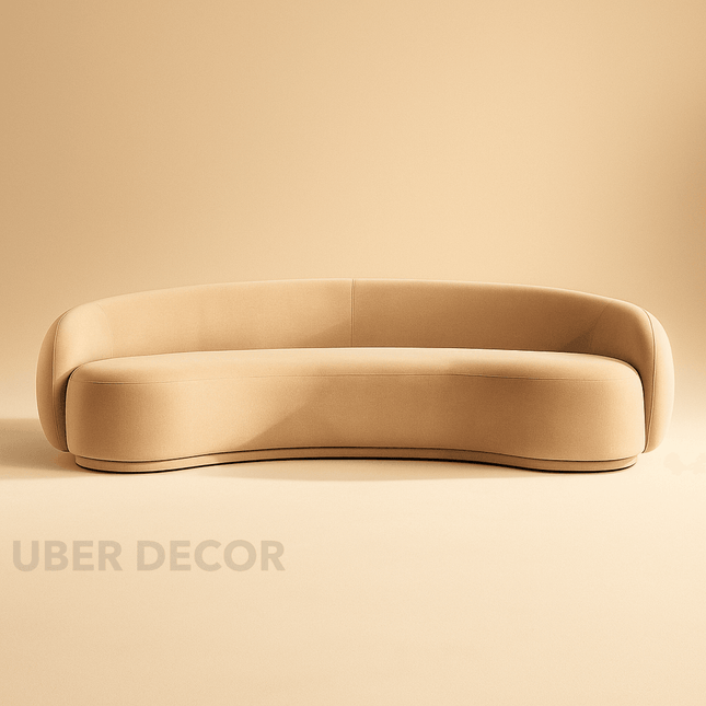 Santiago Serenity Sofa - Contemporary & Boho Style - Curved Couch - For Living Room - Uber Decor