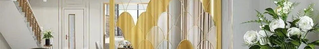 SERAPHIN Stainless Steel Decorative Room Divider Panel Floor To Ceiling Partition For Living Room Dining Area And Foyer