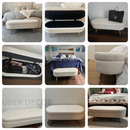 Elora Oval Storage Bench with Lift Top Lid