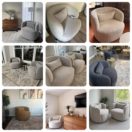 Ariva Accent Chair- Large Wide Comfy Upholstered 360 Revolving Swivel Armchair for Any Room Size