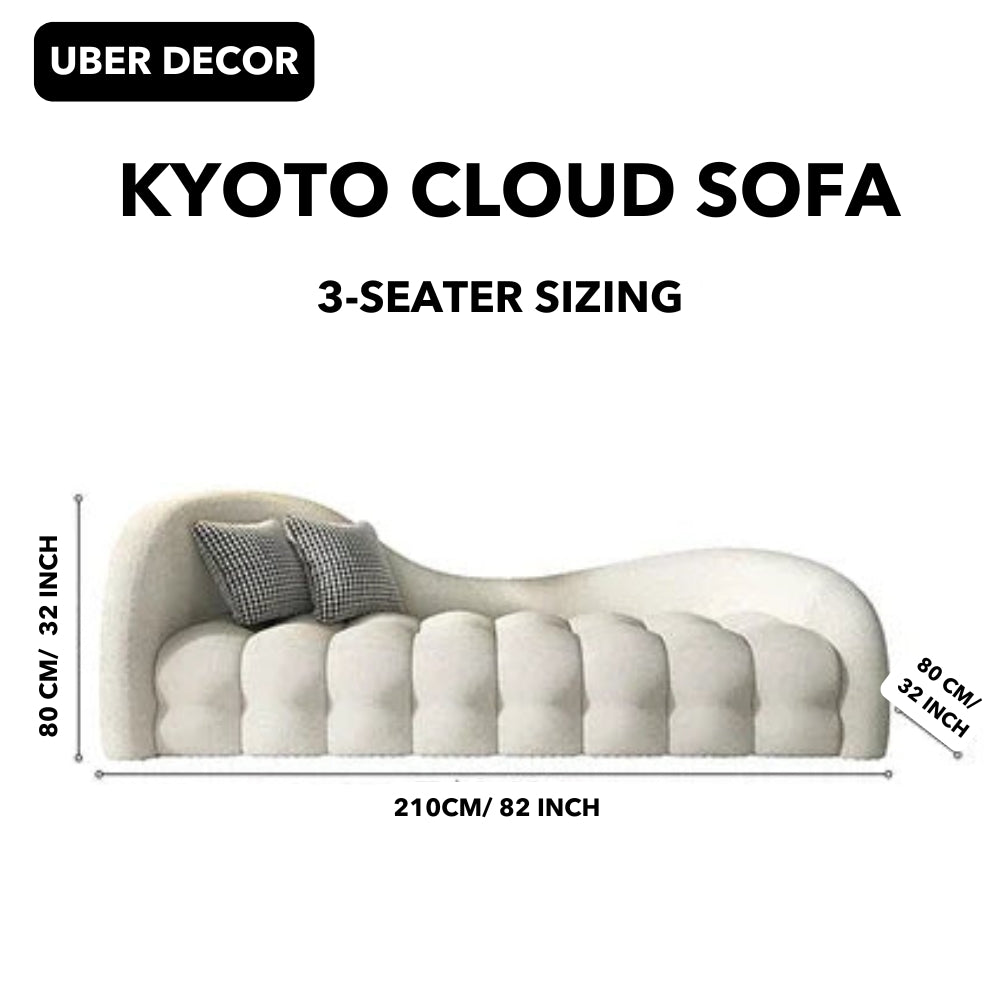 Kyoto Cloud Sofa- Mid Century Nordic Style Curved Cloud Couch Sofa Set for Living Room