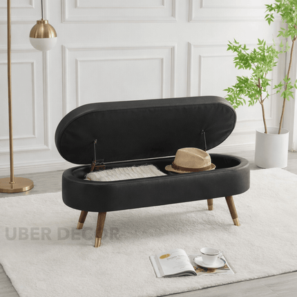 Elora Oval Storage Bench with Lift Top Lid