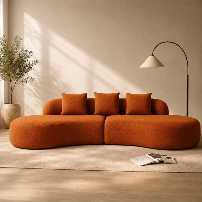 Torino Curved Sofa- 5-Seater Modern Curved Sofa Set for Living Room, Studio Apartment or Hotel