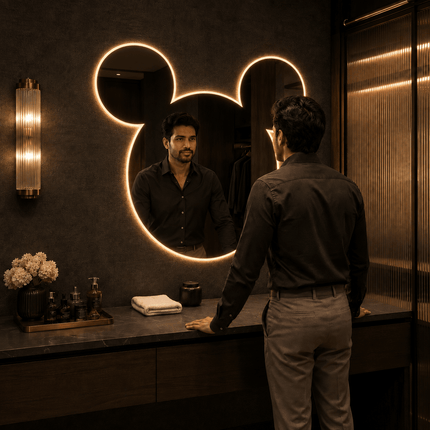 Bunny Frameless Wall Hanging LED Mirror – Front Lit or Back Lit for Vanity & Powder Room
