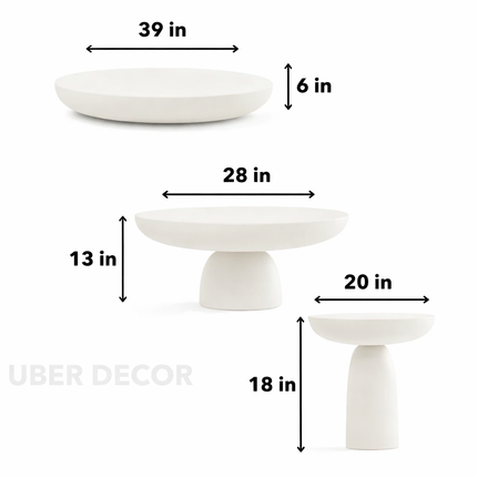 Cam Sculptural Modern European Coffee Table for Living Rooms