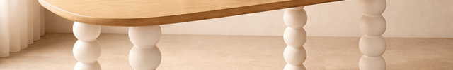 Nora Sphere Oval Dining Table Contemporary Scandinavian Design Natural Premium Wooden Top with White Ball Legs Ideal for Dining Room