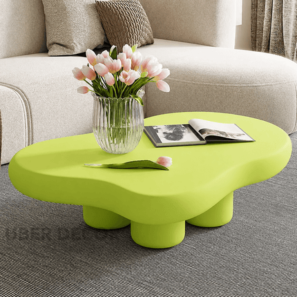 Tigris Blanc Cloud Coffee Table Sculptural Top Irregular Organic Form Rounded Legs Minimalist Accent for Modern Living Rooms