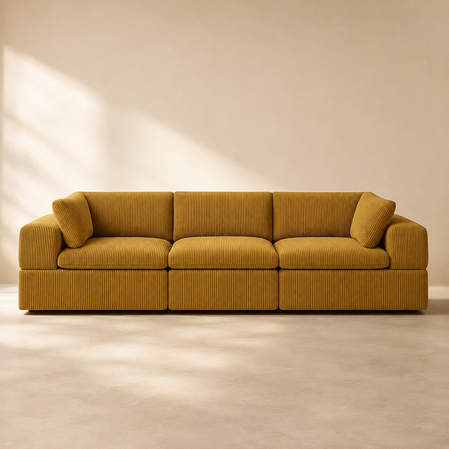 Liraya 108" Sofa- Bubble Style Cushioned 4 Seater Sofa for Living Room or Office