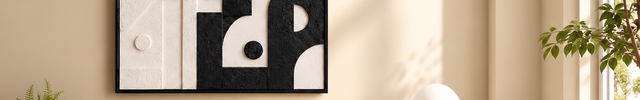 Monochrome Puzzle Japandi Wall Art – Geometric Relief Sculpture for Living Room, Foyer & Modern Interiors