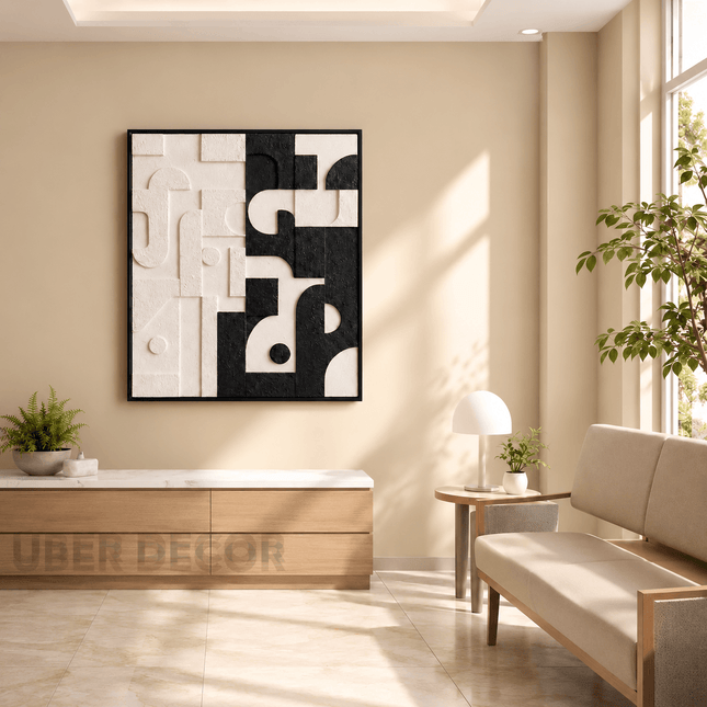 Monochrome Puzzle Japandi Wall Art - product image 1