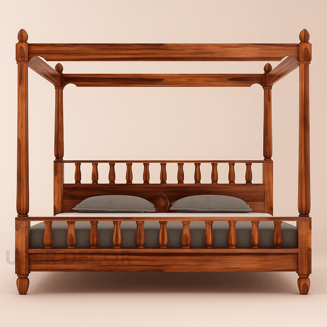 SandalSpires Traditional Four‑Poster Canopy Customisable Bed for Heritage Bedrooms