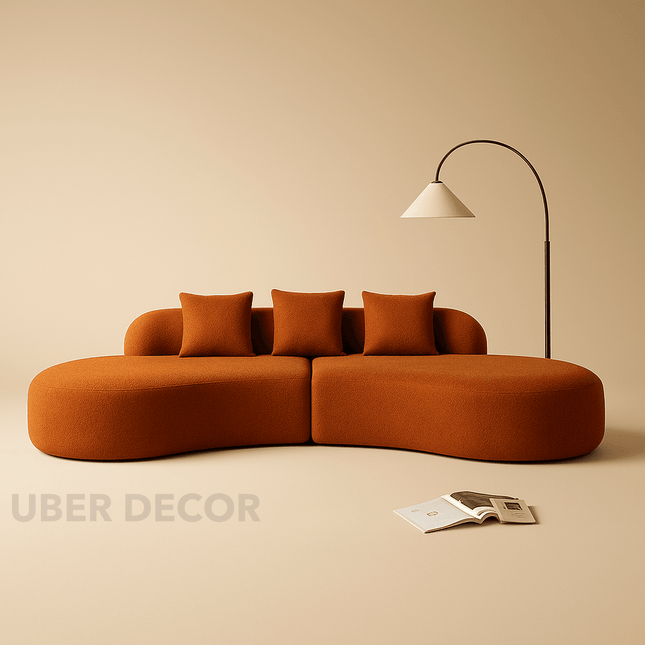 Cannes Curved Sofa- 5-Seater Modern Curved Sofa Set for Living Room, Studio Apartment or Hotel