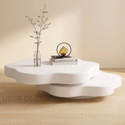 Cedar Elan End Table – Ready to Ship White Matte Folding Rotating Coffee Table