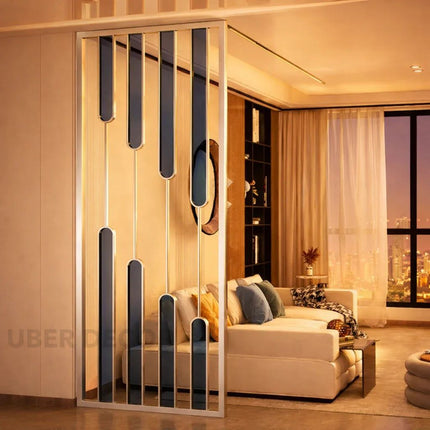 DRIVA Stainless Steel Layered Room Divider With Vertical Drop Design For Living Room Lounge And Contemporary Interior Spaces