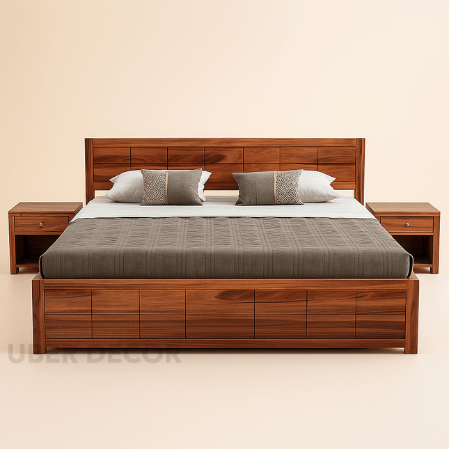 HavenWood Japandi Modern Platform Customisable Bed for Master Bedroom