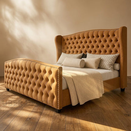 Serenabelle Wingback Bed – Heritage Tufted Luxury for Elegant Bedrooms