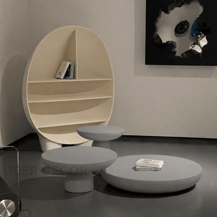 Cam Sculptural Modern European Coffee Table for Living Rooms