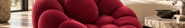 Bubble Lounge Chair Ready to Ship Maroon Suede Velvet Modern Designer Accent Chair for - product image 1
