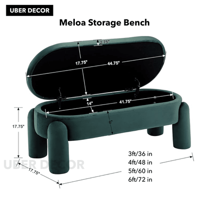 Meloa Modern Japandi-Inspired Flip Top Storage Bench – Whimsical Minimalist Organizer for Entryway, Bedroom & Living Room
