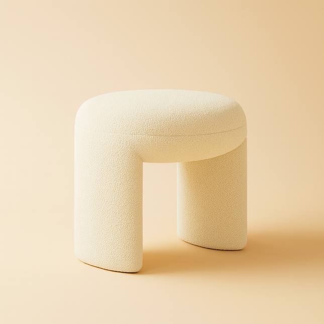 Trilo Form Vanity Stool Backless Makeup Accent Chair Modern Minimalist Sculptural Seating for Bedroom and Dressing Room Interiors Shop Now