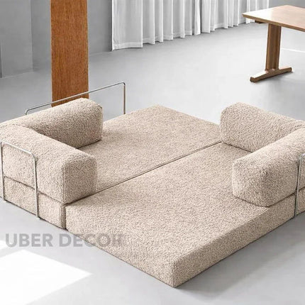 The Teddy Block Sofa- 5-in-1 Modern Adjustable Sofa Cum Bed for Guest Room, Kids Room, Bedroom or Living Room- Custom Fabric and Size