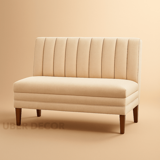 Arven Retro Mid Century High Back Bench Contemporary Customisable Seating for Dining Living Lounge and Entryway