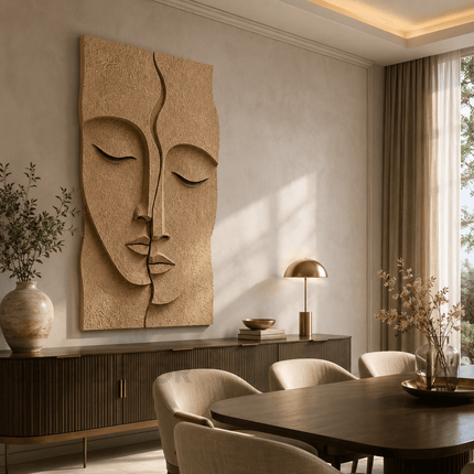 Serene Dual Face Japandi Wall Art Sculpture – Textured Abstract Relief for Bedroom, Living Room & Modern Interiors