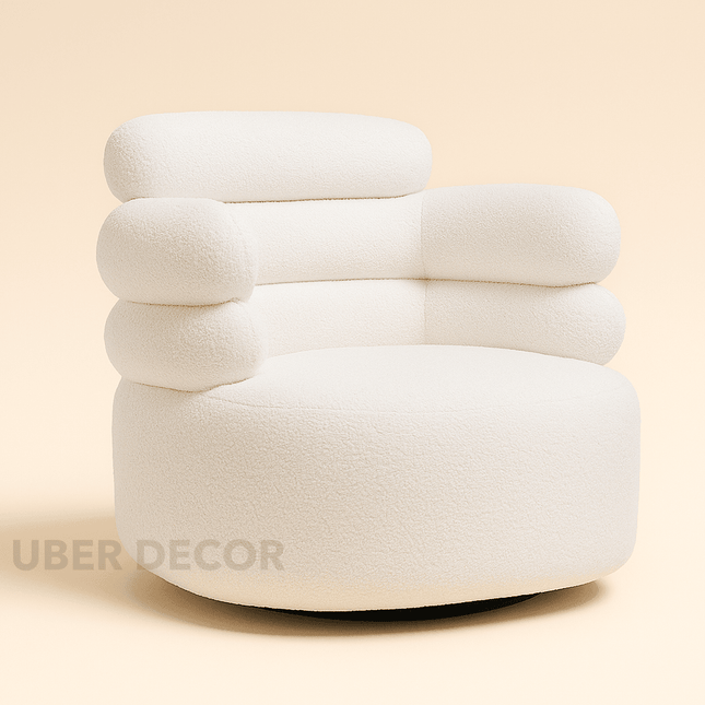 Zerelle- 360 Revolving Swivel Leisure Accent Chair with 3 Tier Tall Backrest and Comfortable Seat
