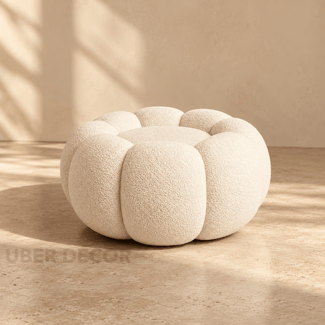 Pumpkin Hue Ottoman Stool Chair - Soft Stool & Footrest for Living Room or Bedroom Modern Living Room Furniture