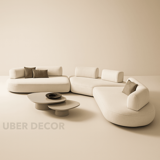 Salvador Modular Sectional Sofa Modern Japandi Curved Sofa Customizable Made-to-Order Living Room Couch