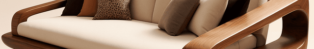 Toronto Luxury Wooden Sofa Sculptural Modern Couch for Living Room