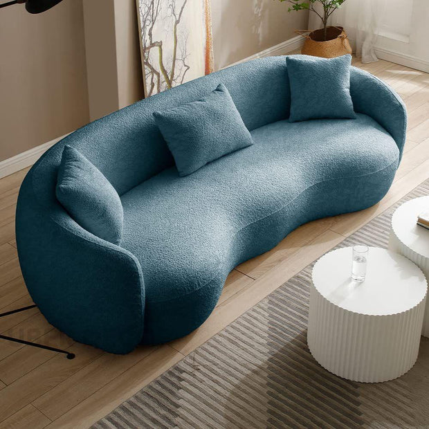 Delhi 94" Curved Sofa- Modern Curved Sofa in Boucle Fabric- Soft and Comfortable Seating - Uber Decor