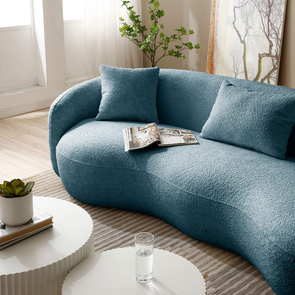 Delhi 94" Curved Sofa- Modern Curved Sofa in Boucle Fabric- Soft and Comfortable Seating