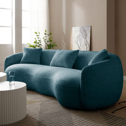 Delhi 94" Curved Sofa- Modern Curved Sofa in Boucle Fabric- Soft and Comfortable Seating