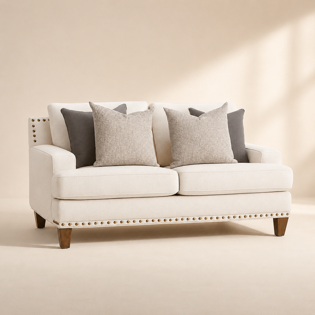 Cannes 65" Upholstered 2 Seater Loveseat Classic Accent Sofa for Elegant Living Spaces