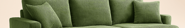 Snugrio 87″ 3‑Seater Corduroy Sofa – Modern Wabi‑Sabi Couch for Living Room & Lounge Areas - Uber Decor