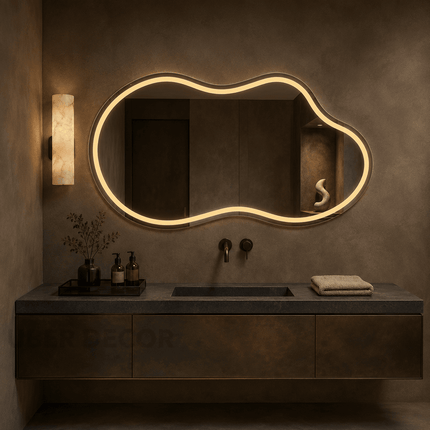 Elodie Cloud-Shaped Frameless Wall Hanging LED Mirror – Front Lit or Back Lit for Vanity & Modern Spaces
